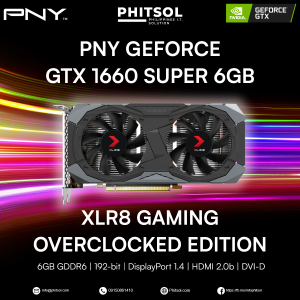 PNY GEFORCE GTX 1660 SUPER 6GB XLR8 GAMING OVERCLOCKED EDITION | 6GB GDDR6 | 192-BIT | Display Port 1.4 | HDMI 2.0b | DVI-D | (SLIGHTLY USED)