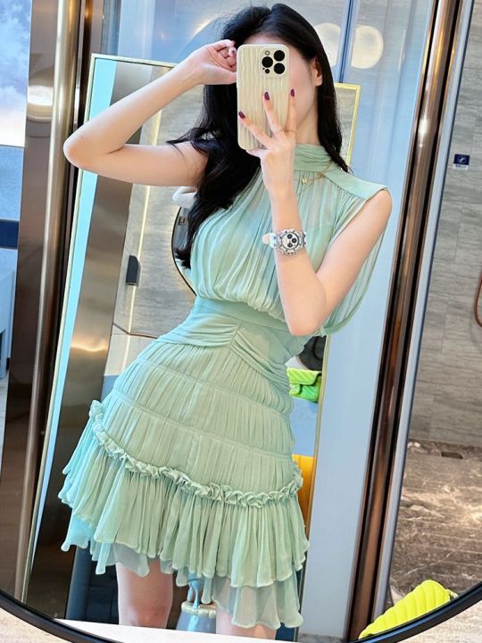 Mint Green Fairy Dress Women Summer 2023 New Premium French Beach Resort  Skirt | Lazada PH