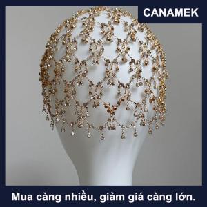 【CANAMEK】 Thạch tóc phụ kiện đám cưới cô dâu thanh lịch tua dài đồ trang sức thời trang bữa tiệc tối Retro hairband