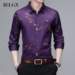 IELGY Áo Sơ Mi Nam Dài Tay Rộng Thoáng Khí Ngoại Cỡ In Họa Tiết