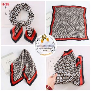 Khăn Bandana họa tiết cỏ bốn lá size 70x70cm nhiều màu thời trang phong cách Hàn Quốc 2022