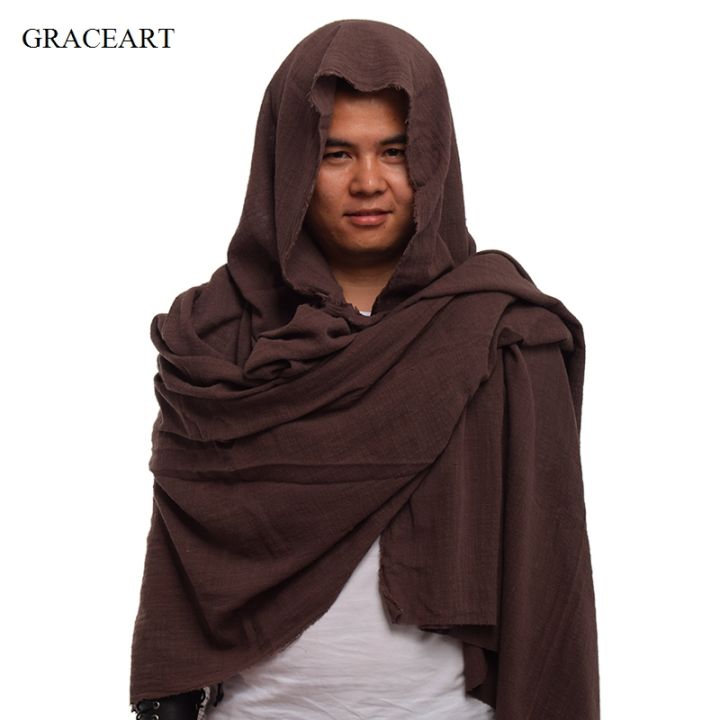 Post Apocalyptic Shawl Shaman Cowl Medieval Costume Hood Scarf