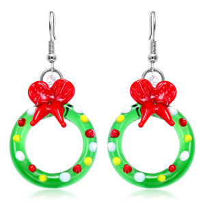 LZD   Ornament Murano Glass Spot Butterfly Toroidal Earrings Necklace   Flower Earrings Pendant