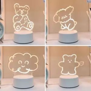SANX 3D LED Lamp Creative LED Night Lights Acrylic lampu meja Night Table Lamp Novelty Illusion Night Lamp Table Lamp for Home Decorative Light Birthday Gift Lampu Tidur