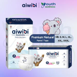 Aiwibi Premium Natural Baby Diaper Tape / Pants (1 Pack) Ultra Thin