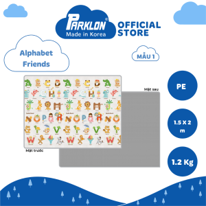 (Mẫu 1) Thảm Parklon Hàn Quốc chính hãng chất liệu PE 1 mặt size nhỏ mẫu Người Bạn Chữ Cái (Alphabet Friends)