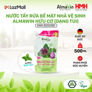 Nước tẩy rửa bề mặt nhà vệ sinh Almawin Hữu Cơ Hương Bạc Hà 500ml HMH.8032499 loại túi châm lại