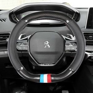 Bọc Vô Lăng Xe Hơi Peugeot 4008 5008 2008 Loại Carbon D Cut 2 Đầu Có Lỗ Thông Hơi Thoáng Khí Cao Cấp