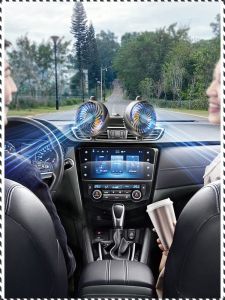 พัดลมรถยนต์ ระบายความร้อนอย่างรวดเร็ว พัดลมไฟฟ้า แบบพกพา มัลติฟังก์ชั่น ทองแดงทั้งหมด