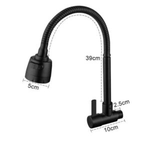 SUS304 Kitchen Faucet Black Stainless Steel 360° Rotaiton Sprayer Single Cold Sink faucet