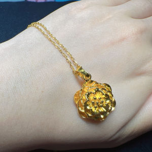 Aksesoris Wanita Liontin Premium Motif Bunga Bloomy Berlapis emas 18k #X27