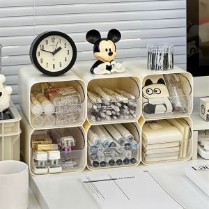 Cream Style Storage Box Desktop Lipstick with Drawer Sundries Box Cosmetics Storage Rack