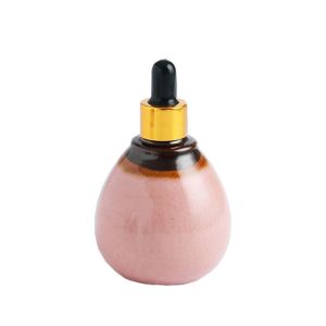 NBANLIKE Colorful Portable Elegant Cosmetic Container Salon SPA Supplies Vintage Storage Jar Empty Ceramic Dropper Bottles Aromatherapy Diffuser Essential Oil Bottle Refillable Bottles