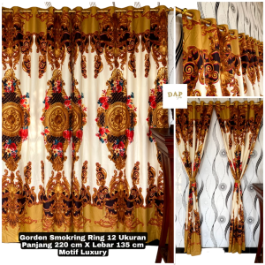 gorden smokring 12 jendela pintu paket isi 3 pcs bisa bayar di tempat