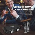 Humidor, Portable Travel, Double Humidor with Separate Storage for Accessories, Travel Case with(No Butane), Holds 5 Cigars (Black). 