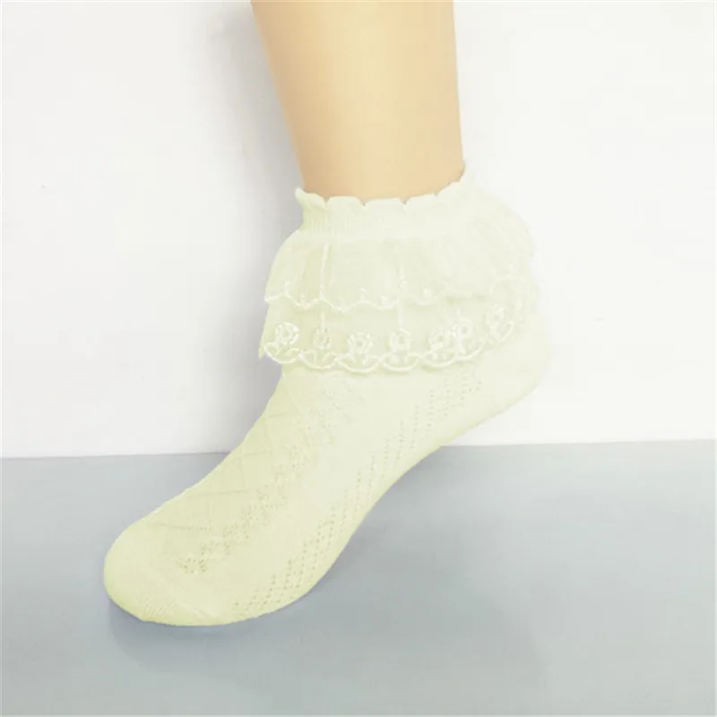  SRYL Women Ankle Socks,Lace Ruffle Frilly Cotton Socks Trim  Double Layer Lace,Princess Socks Dress Socks (3 pairs - White) : Clothing,  Shoes & Jewelry
