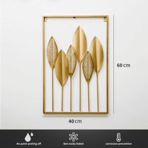 【HOT SALE】3PCS Wall Decor Metal Square Frame Leaf Art Gold Framed Home Decoration Metal Wall Decor with Square Frame Leaf Art Gold Framed Leaves For Home Room Living Walls Decoration Gold Wall Decor Above Bed Minimalist for Living Room Metal Line Art