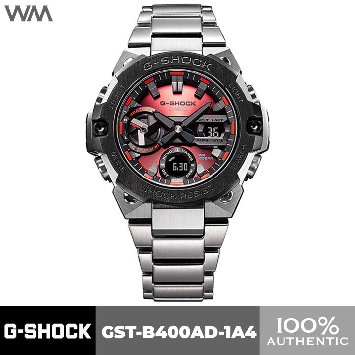 Casio G-SHOCK G-Steel GST-B400 Series Carbon Core Guard Red
