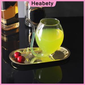 Heabety  Wine Whiskey Glass Heat Resistant Sucking Juice Milk Drinking Tube Straw Cup Creative Wine Glass High Quality Glass Cup