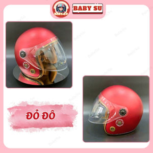 Mũ bảo hiểm 3/4 SRT gắn kính mũ bảo hiểm 3/4 kính dài nhựa ABS nguyên sinh cao cấp giữ ấm đi phượt cho nam và nữ