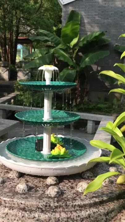 AISITIN 3 Tiered Bird Bath with 3.5W Solar Pump, DIY Solar Fountain ...