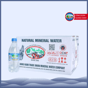 Thùng 20 chai nước khoáng mặn Quang Hanh 500ml - Khoáng Công Đoàn Quảng Ninh tốt cho dạ dày tiêu hoá đầy hơi say nắng