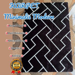 Karpet Minimalis Modern Motif Geometris Tebal 3cm Anti Slip Ukuran 100x150cm – Best Seller!