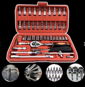 BỘ DỤNG CỤ SỬA CHỮA ĐA NĂNG 46 CHI TIẾT MỞ MỌI LOẠI ỐC 1/4