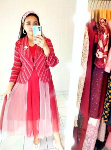 110036 DRESS TUNIK SET PLISKET BAHAN BELUDRU KOMBINASI TUTU IMPORT PREMIUM FASHION WANITA