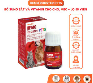 Vemedim Hemo Rooster Pets Bổ Máu Tăng cơ Bền sức Nhanh Hồi phục cho Chó mèo - Hộp 50 viên
