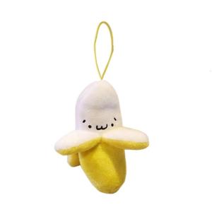 Creative Plush Banana Peeling Keychain Bag Charm Pendant Soft Toy for Backpack Decoration and Gift for Kids and Adults
