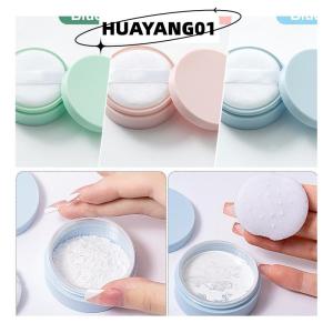 HUAYANG01 [2023 new HOT FASHION] 5g bột lỏng Jar với Puff bơm lại hộp rỗng với sifter lưới Nắp Mỹ phẩm container nhựa bao bì trường hợp trang điểm công cụ