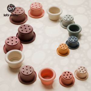 ของเล่นซิลิโคนเพื่อการเรียนรู้ของเด็กทําแก้วซ้อนกัน