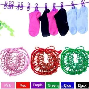 { NY ACC } Tali Jemuran Dengan 12 Klip Jepitan Kain Elastis