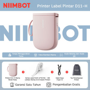 NIIMBOT D11H Label Printer - Mesin Pencetak Label Bluetooth Portabel Tanpa Tinta Dukung Android dan iOS Cocok untuk Kantor Rumah dan Pengelolaan Stok