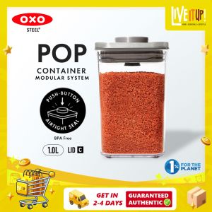 OXO Steel® POP Container Stainless Steel Small Square Short 1.0L
