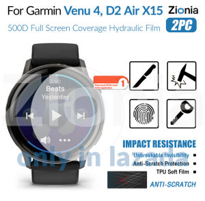 Zionia 2PCS HD toàn màn hình cong toàn bộ bảo vệ toàn diện cho đồng hồ thông minh Garmin Venu 4 4S Venu4 Venu4S 45mm 41mm D2 Air X15 HD 9H không thể phá vỡ vô hình TPU mềm bảo vệ phim chống cháy nổ chống trầy xước phim