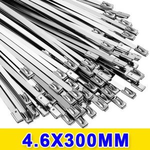 🔥100PCS High Quality 304 Stainless Steel Metal Cable Ties Multipurpose Heavy Duty Self-Locking Cable Ties Suitable for Mechanical Exhaust Duct Fence Wrap Locking Tie Fasteners