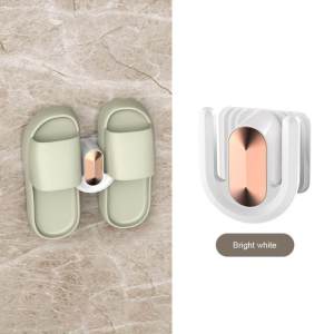 Wall-mounted Shoe Organizer Space Saving Multi-purpose Home Storage Shelf Bathroom Slipper Shelf Slippers Rack Storage Hook