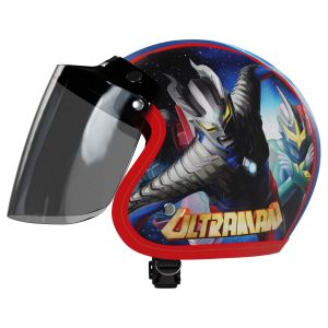 Helm Anak Bogo Retro Karakter Kartun SNI 2 3 4 5 6 7 Tahun Lucu Unik Berkendara Aman Motif Ultraman Kaca Datar