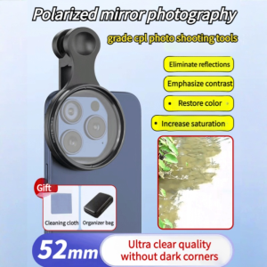 [Ultra Clear No Dark Corners] Cinematic-Grade Mobile Phone Polarizing Filter/Mirror Photography Grade Cpl Photo Shooting Tool/Photography HD Polarized Clipon Lens Filter Eliminates Reflection