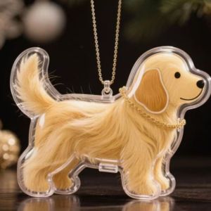 PAXTONE Transparent Dog Hair Storage Box Hair Grooming Dog Shape Puppy Pendants Hanging Decor DIY Handmade Pet Hair Keychain Backpack