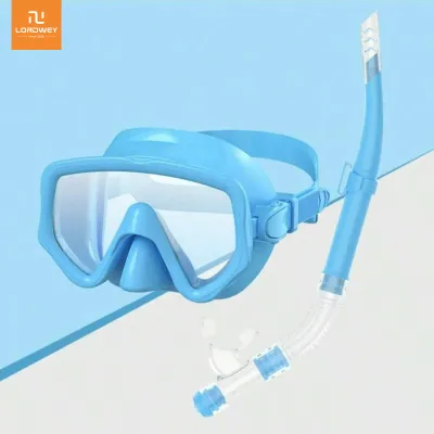 LORDWEY Diving Mask Snorkel Set for Adults Tempered Glass Scuba Professional Panoramic Snorkeling Gear Swimming Training Snorkel Kit