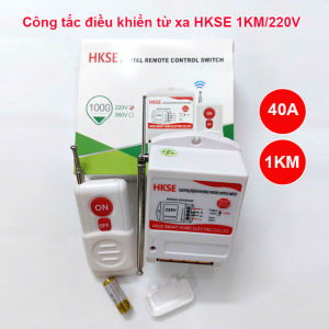 Bộ công tắc điều khiển từ xa 1Km 220v 40A HKSE điều khiển bật tắt máy bơm nước máy rửa xe từ xa không dây công tắc máy bơm