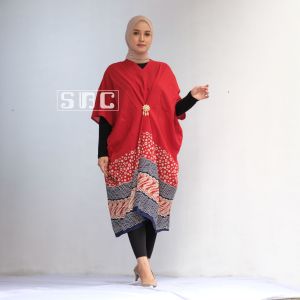 Dress batik wanita kaftan piramid natal modern