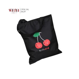 WEIYI Totebag Wanita 5 Model Warna Hitam Bahan Kain Drill Kualitas Premium