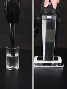 เครื่องดูดฝุ่นรถยนต์120W แบบมีสายพร้อมเครื่องตรวจจับแรงดันลมยางคอมเพรสเซอร์ในตัวและสายเคเบิลแบบขยาย