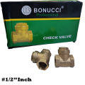 CHECK VALVE KUNINGAN FLO 1/2 INCH  Kran Stop Swing Check 1/2" Valve Klep Tabok Air Searah Brass Kuningan 1/2 Inch BONUCCI / STOP KERAN PUTAR METERAN AIR. 