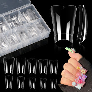 DECINIEE 500PCS Duck Nail Tips for Acrylic Nails Professional 10 Sizes Half Cover Clear Nail Tips For Extensions Home DIY Nail Art Manicure Salon Supplies Y2K-[Buy 3 Get 1]