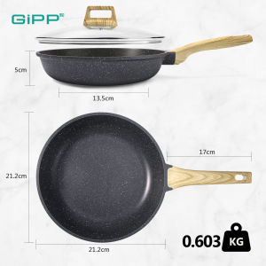 Gipp Non Stick Frying Pan/Induction Cooker Pan/Wok Pan Kawali Granite Pan 20/24/28CM With LidEasy to Clean High Heat ConductivityClassic Marble CollectionOriginal Legit BrandCompatible with All Stoves